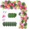 117 Pcs Tropical Balloons Arch Garland Kit, Hot Pink Green Rose Gold Confetti Balloons Palm Leaves & 5Tools for Tropical Hawaii Aloha Luau Flamingo Theme Birthday Party Baby Shower Wedding Decorations